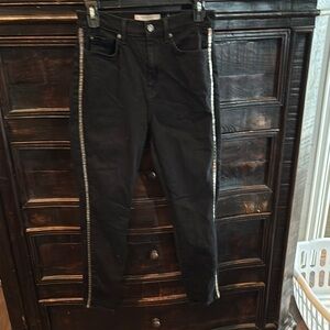 7 For All Mankind Black and Silver Skinny Jeans